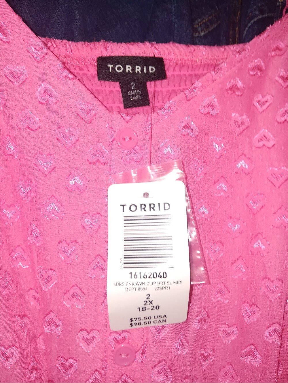 Torrid Pink Dress 18 -20 - Picture 2 of 9